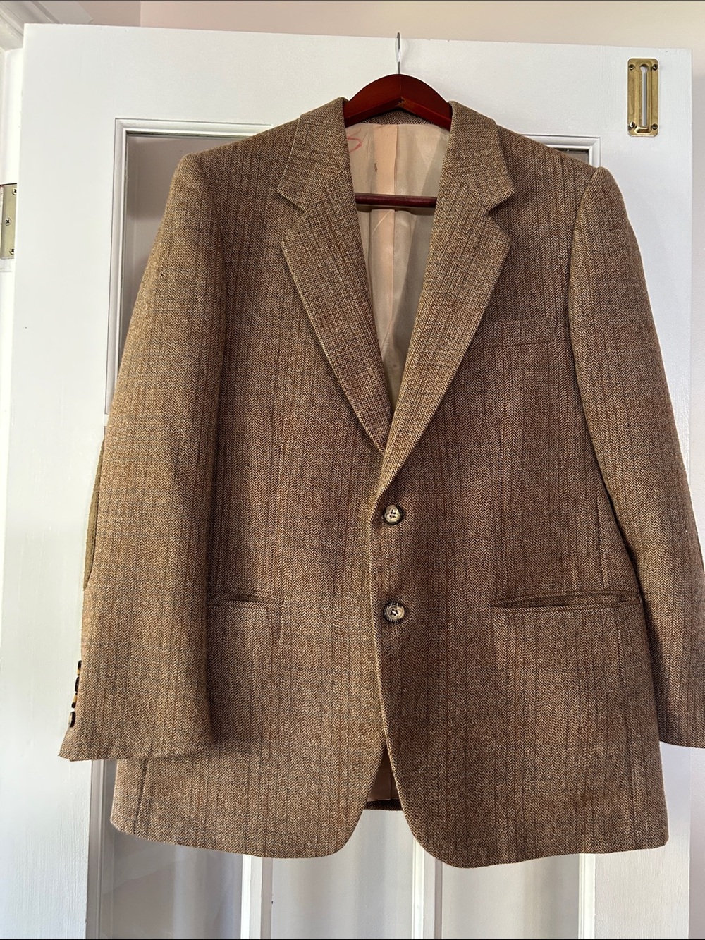 Men's Brown Tweed Two-Button Blazer PTP 21